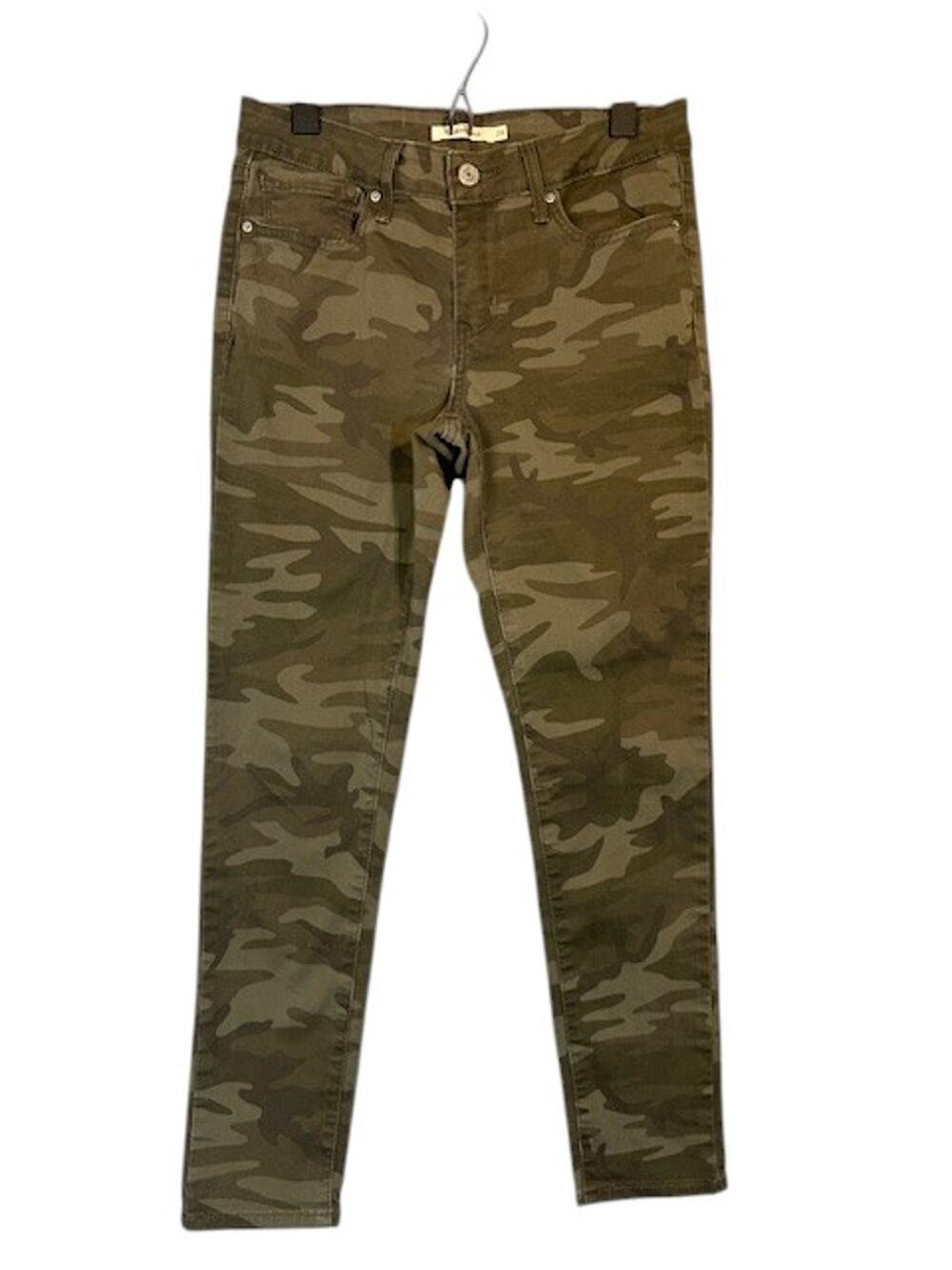 Levi's 711 Green Camo Skinny Ankle Cotton Stretch Casual Denim Jeans Women Sz 28